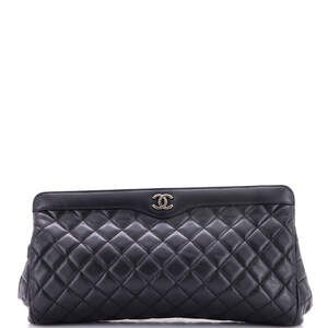 Chanel Cc Frame Clutch Quilted Caviar #228164C29B